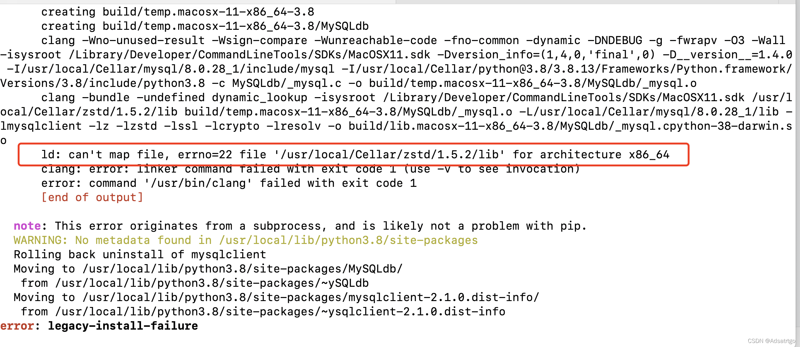 python3 安装mysqlclient解决报错记录_running setup.py install for mysqlclient ...