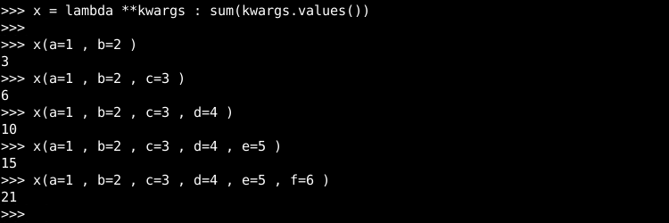 Lambda with Variable List Of Keyword Arguments