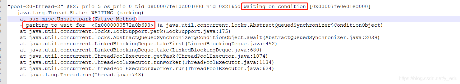 在高并发的情况下，线程都是在等待一个条件，说明目前是阻塞的情况，并且长时间无法释放锁