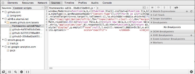 Google Chrome调试js代码