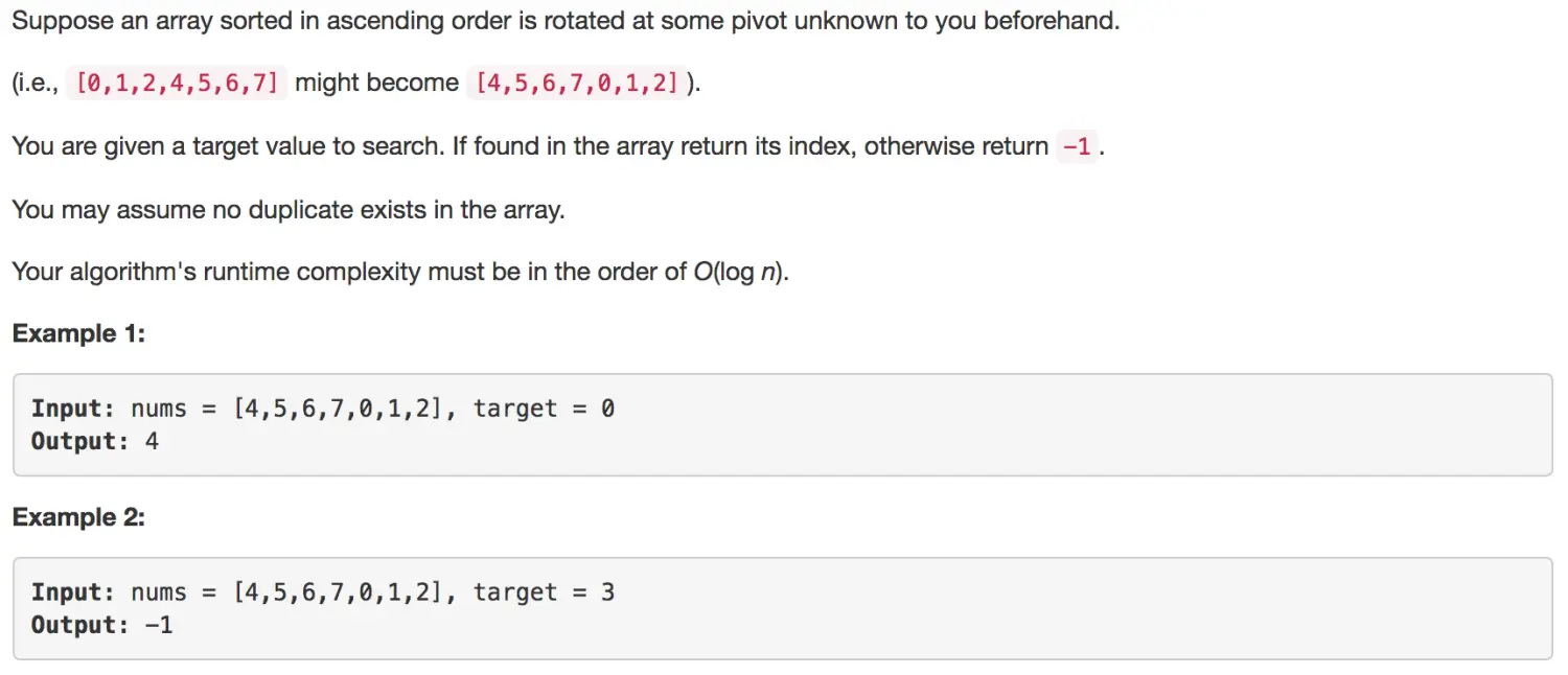 Search in Rotated Sorted Array