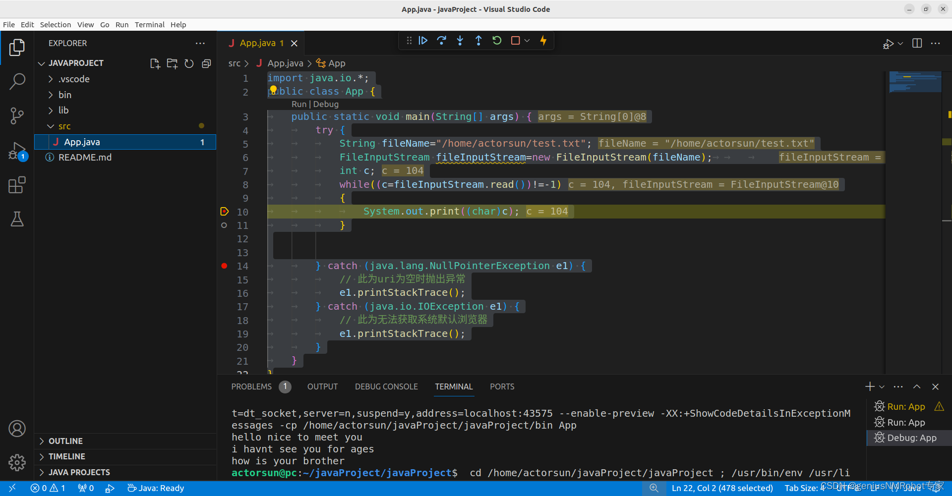 使用字节流输出文本文件内容:java语言:FileInputStream_java 输出文本-CSDN博客