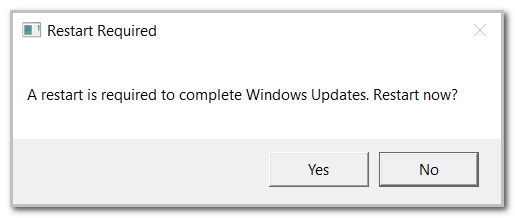 Restart the machine after installing updates