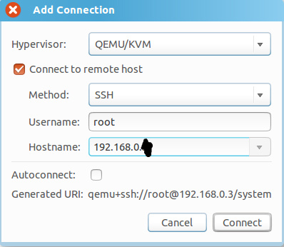 利用virt-manager远程linux虚拟机