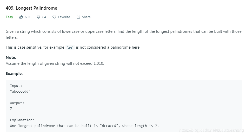 409. Longest Palindrome-CSDN博客