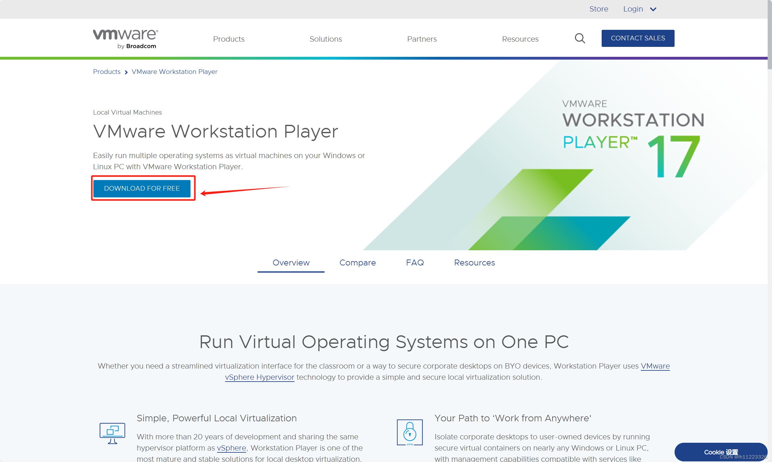 VMware下载页面