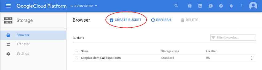 Google Cloud Storage浏览器