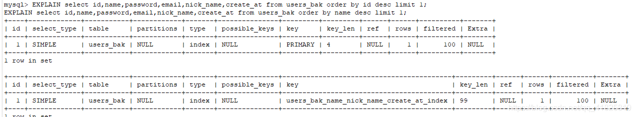 explain sql分析