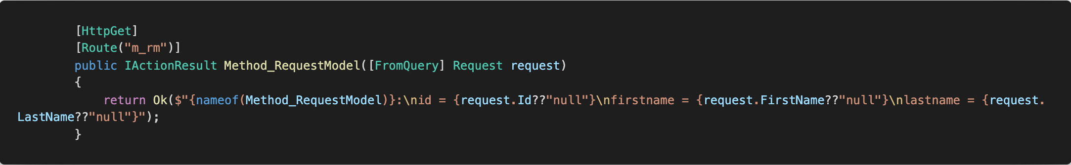 Method_RequestModel just takes a single parameter now