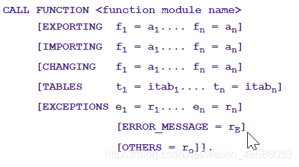 call function中的 exporting/importing/changing_abap call function ...