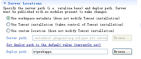 Eclipse自动部署项目到Tomcat的webapps下的有效方法