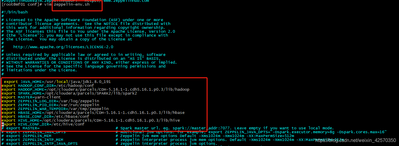 配置spark，hbase，hadoop，hive和java等