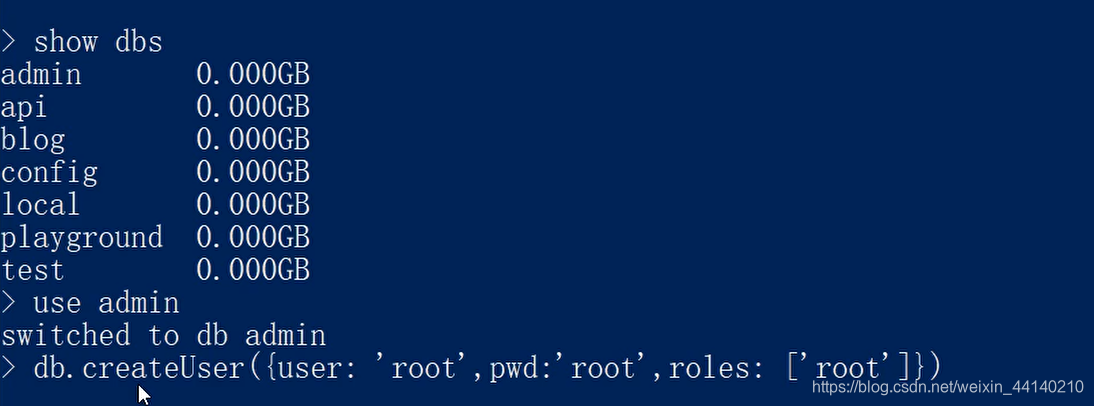 mongoDB数据库添加账号相关问题_mongo在admin数据库添加admin用户提示notmaster-CSDN博客