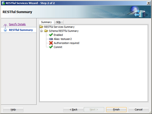 Enable ORDS for a Schema : Specify Details 2