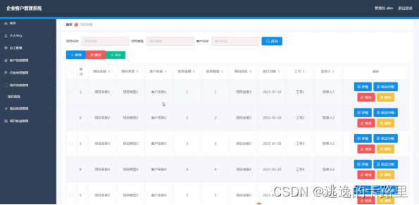 图5-6项目信息管理界面图