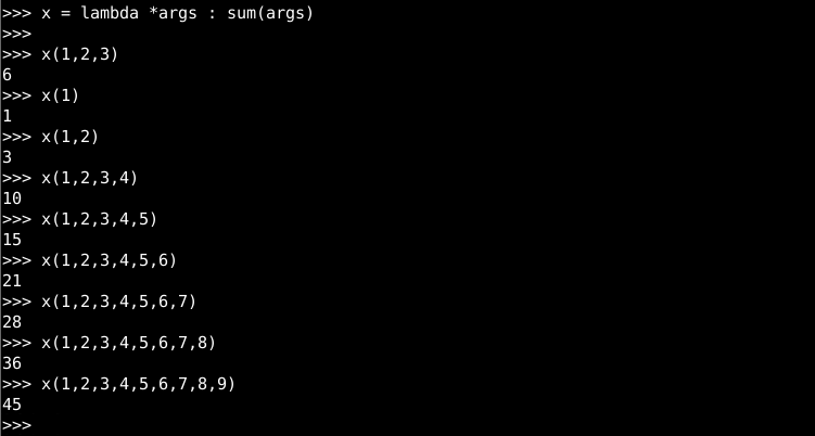 Lambda with Variable List Of Arguments