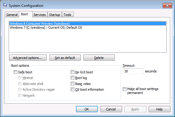 MSConfig and the GUI Boot Manager