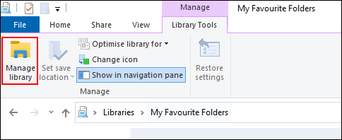 Click "Manage Library."