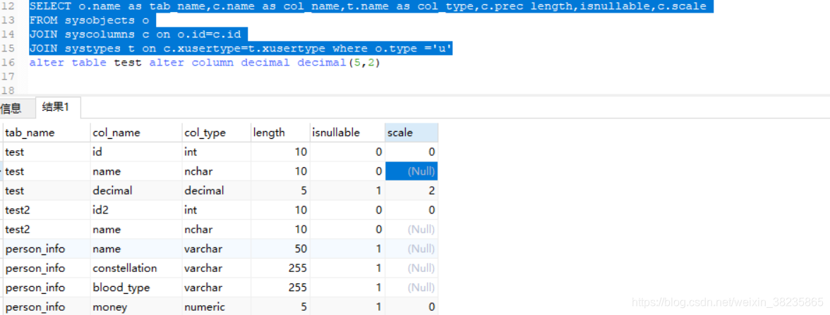 sql server使用sql查询表的字段类型,长度,精度,是否为空等_sql server 字段精度不一致判断-CSDN博客