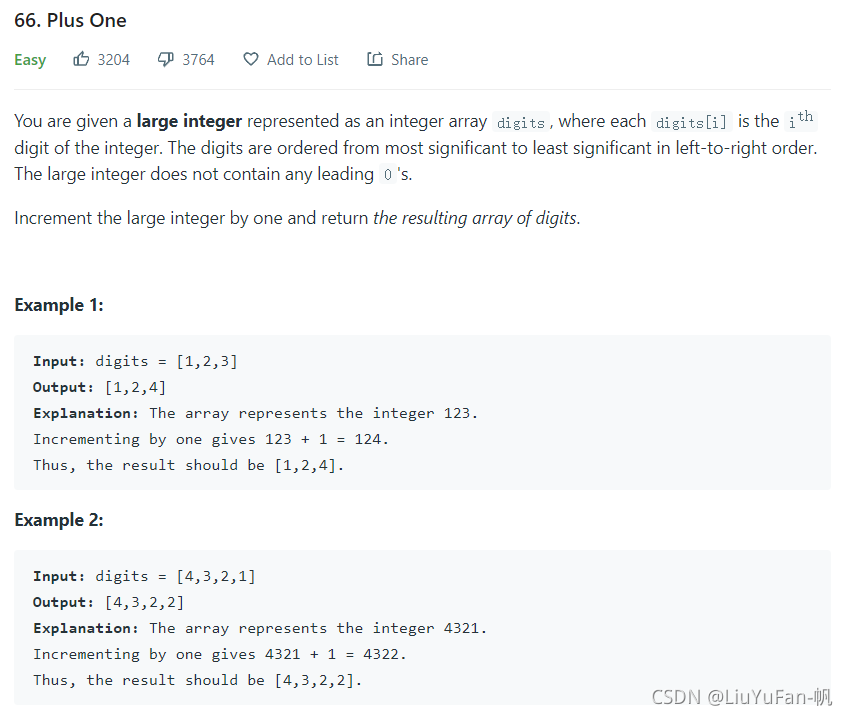 【Leetcode】C语言 66. Plus One_int* plusone(int* digits, int digitssize ...