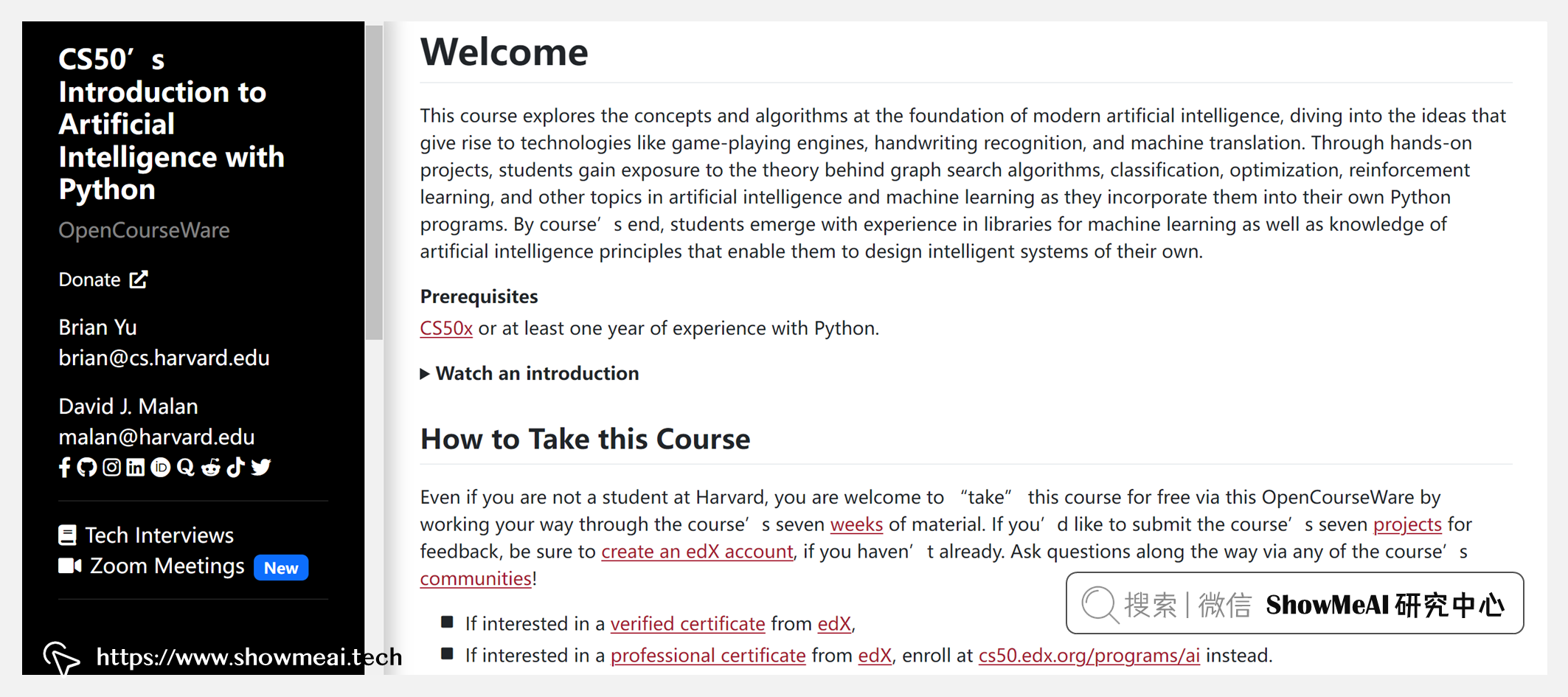 CS50; Introduction to Artificial Intelligence with Python; Python人工智能入门