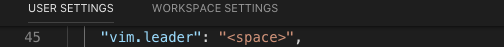 vscode vim 设置 leader 按键