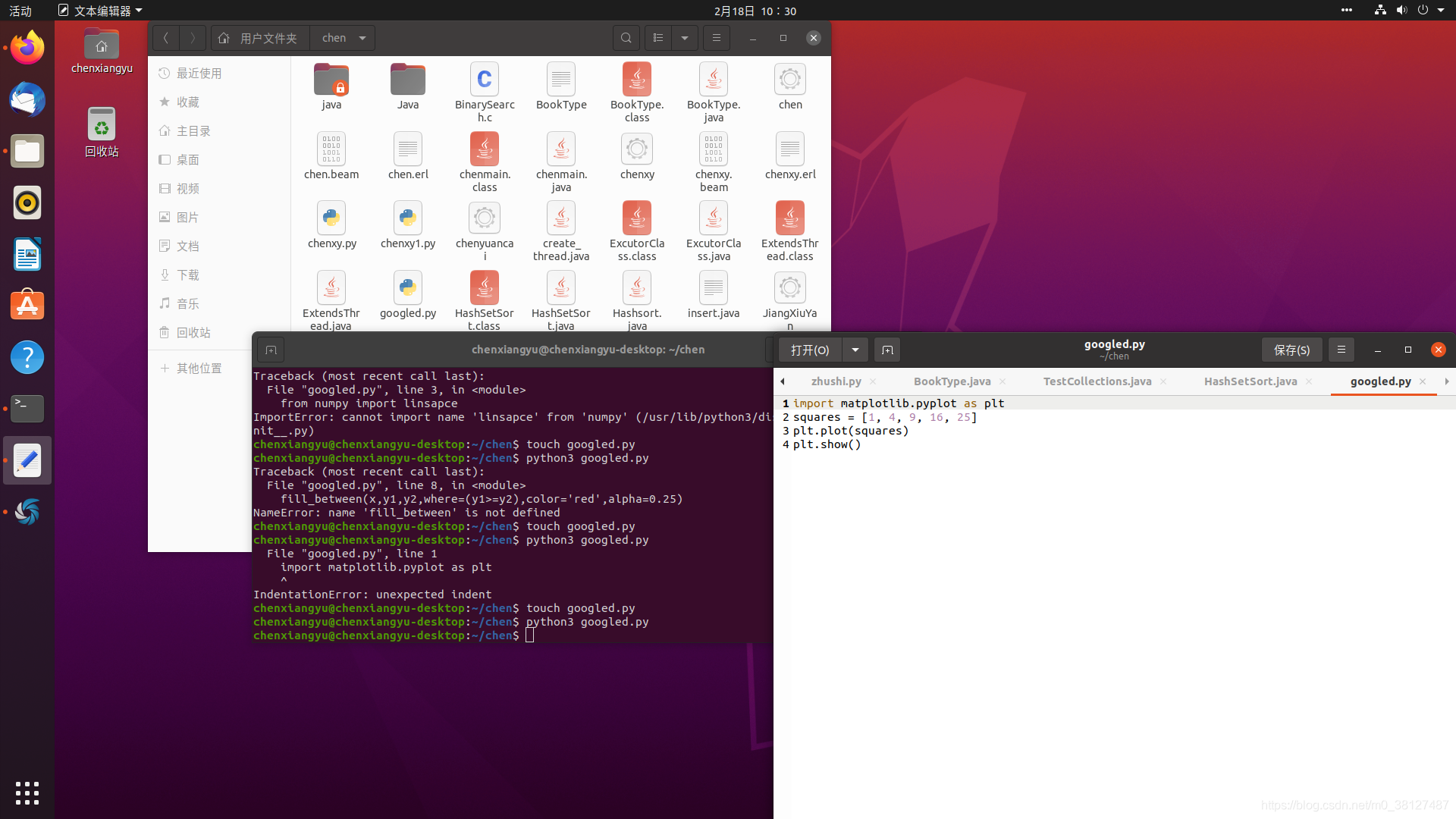Ubuntu linux 20.04-----python 使用matplotlib绘图_ubuntu调用matplotlib的python库 ...