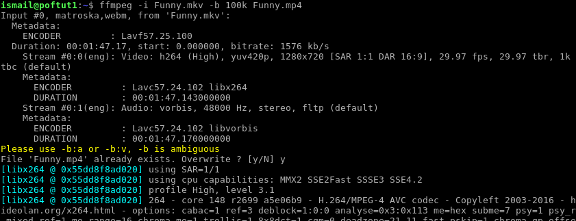 Set Bitrate Of Audio