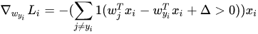 错误分类项的梯度