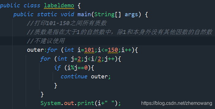 continue与标签的使用