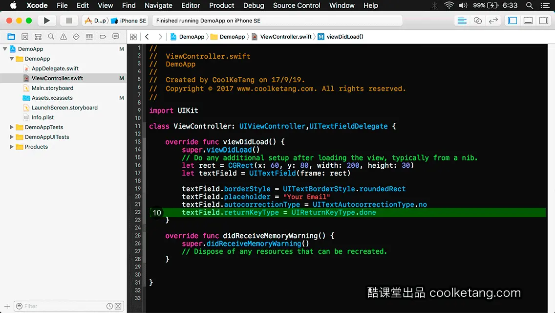 互动教程 for Xcode9 & Swift4-酷课堂