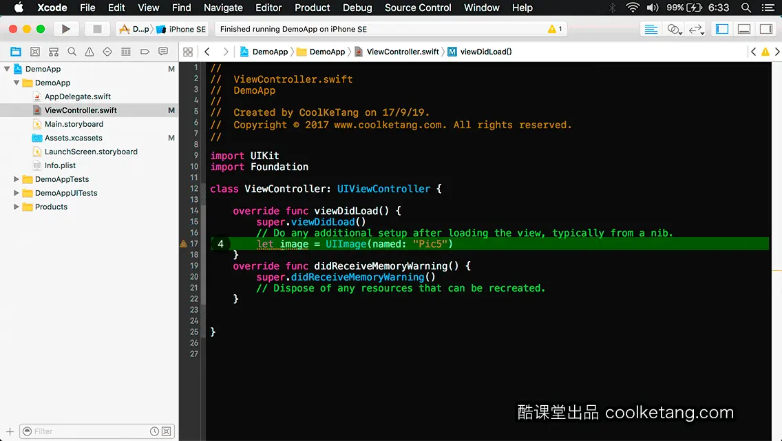 互动教程 for Xcode9 & Swift4-酷课堂