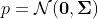 p = \mathcal N(\mathbf 0,\boldsymbol\Sigma)