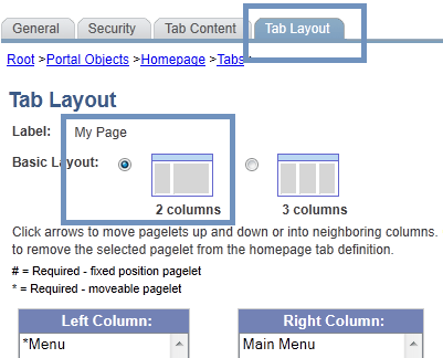 PIA Column Layout