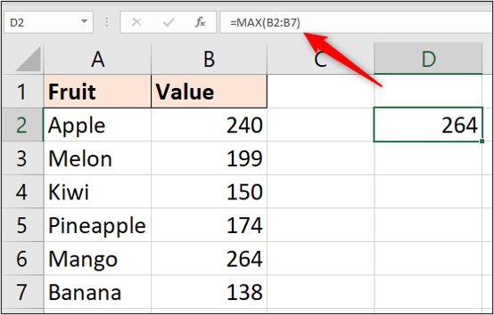 Calculate the maximum value