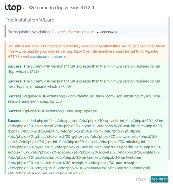 浏览器输入：http://IP/itop/web，打开安装向导；