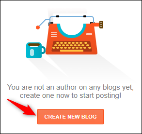 Blogger's "Create New Blog" button.