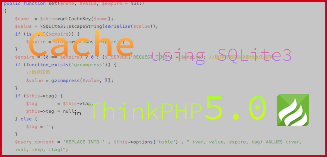 thinkphp5.0 sqlite3. cache