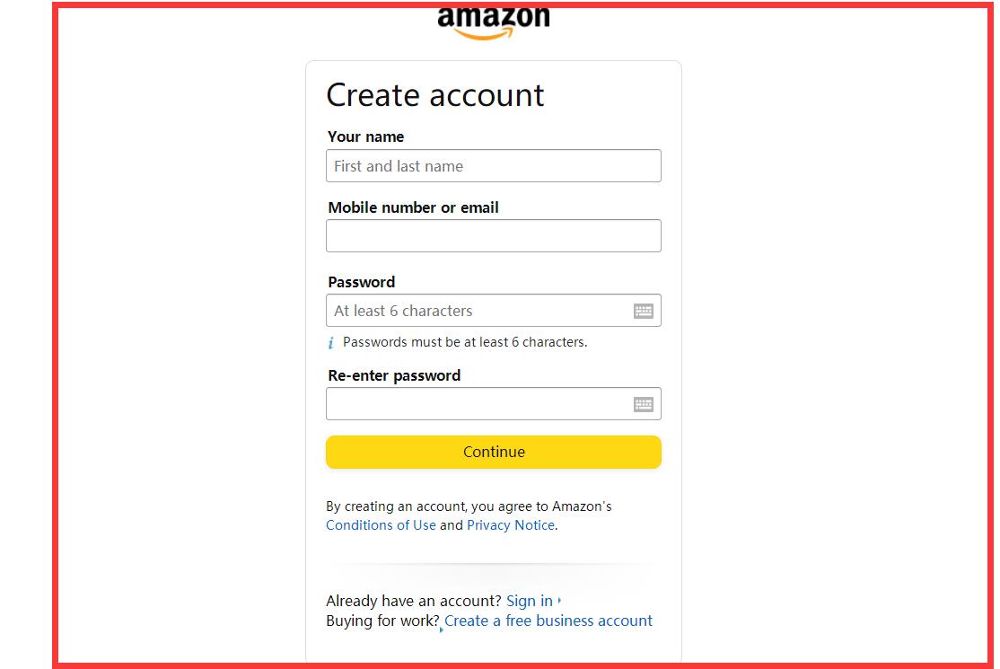 亚马逊买家注册