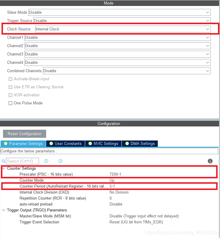 TIM1的定时器中断的配置