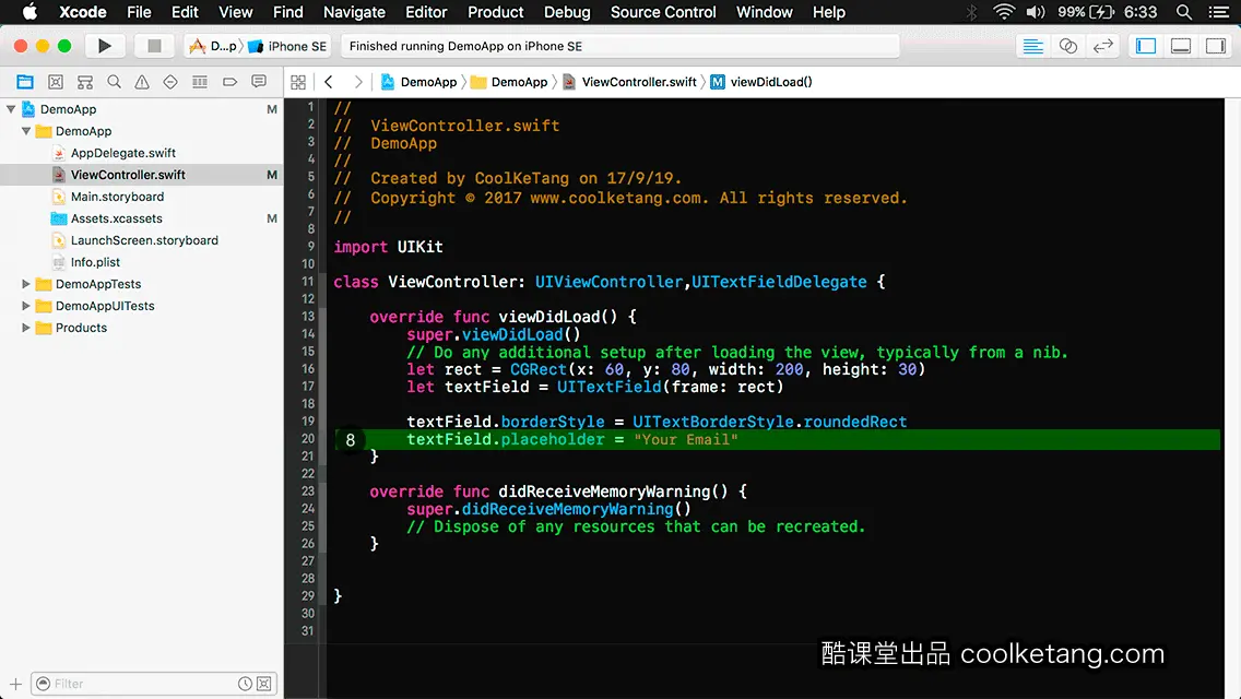 互动教程 for Xcode9 & Swift4-酷课堂