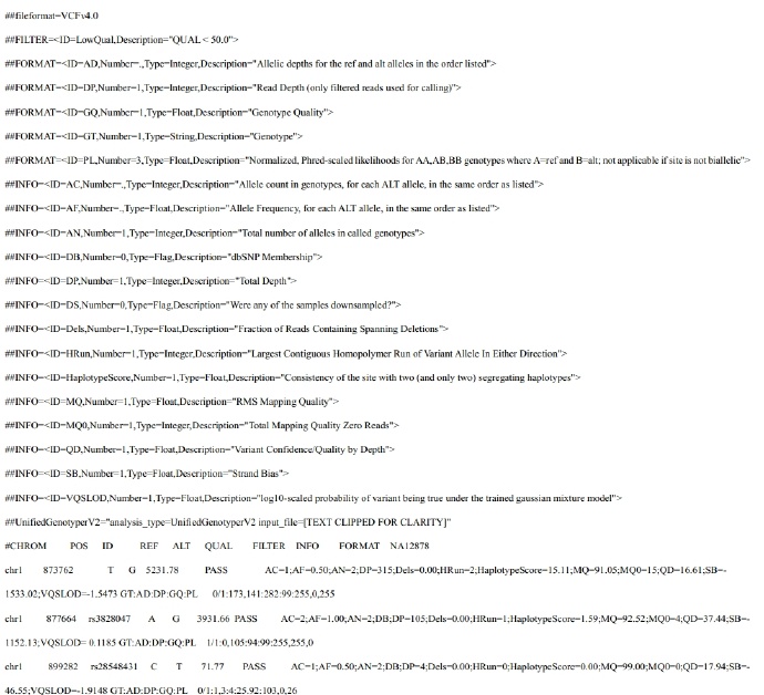 vcf文件格式详解 vcf文件格式详解
