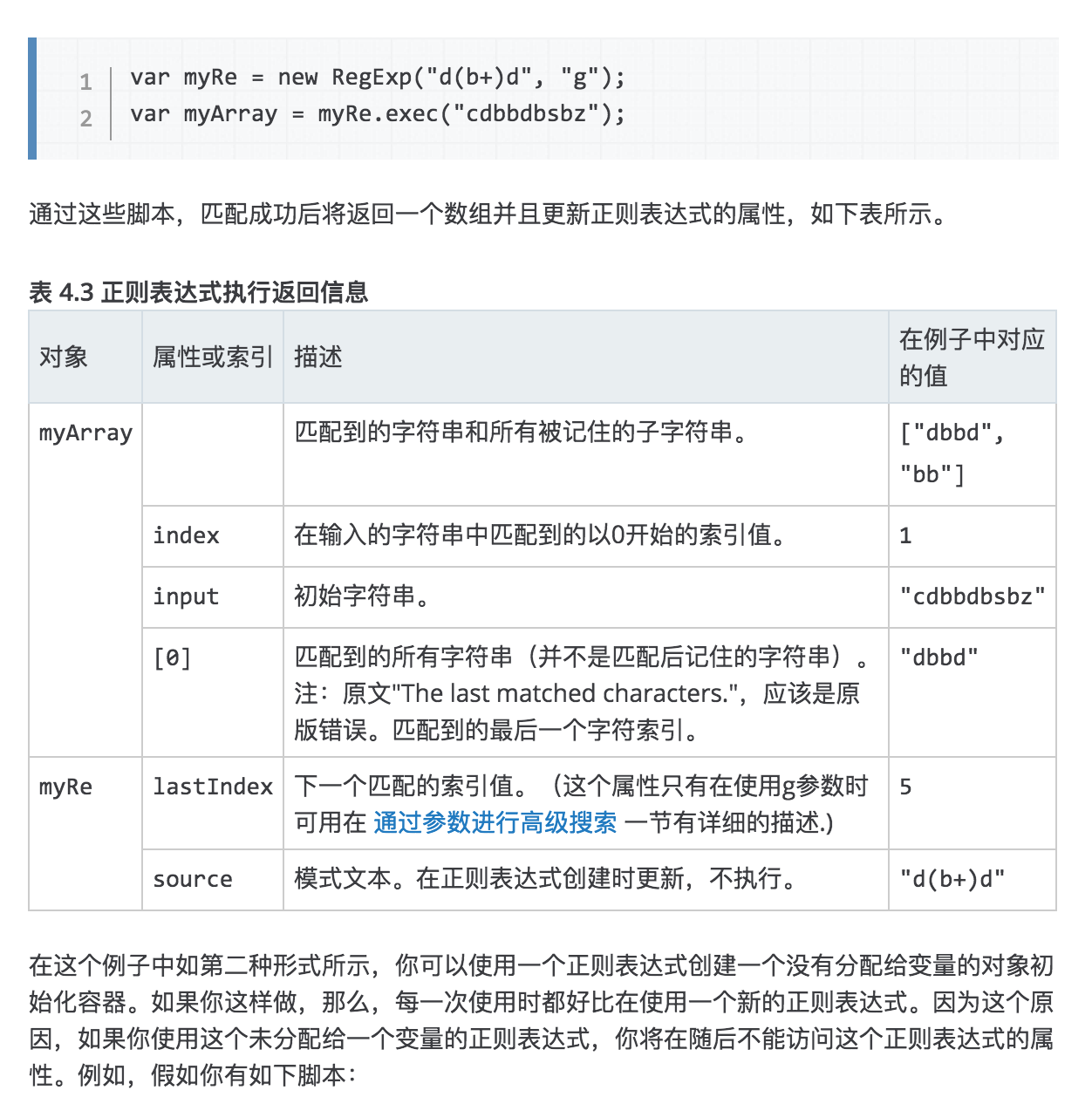 正则 exec函数
