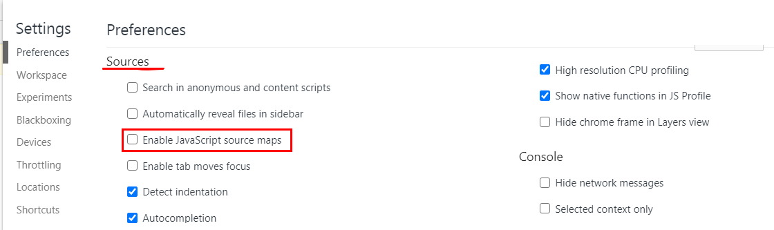 控制台报警：DevTools failed to load SourceMap: Could not load content