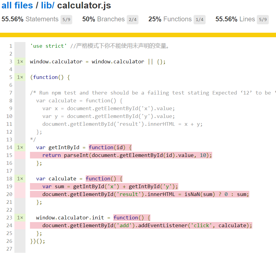 error code coverage