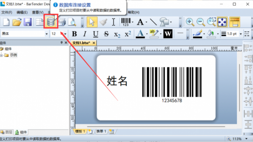 Bartender数据库连接设置