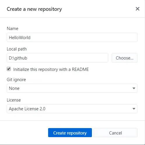 Create a new repository