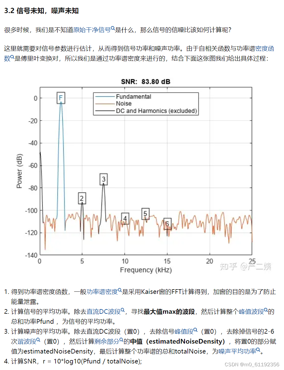 计算模拟信号或真实信号的信噪比（纯净信号已知或未知）_信号未知,噪声未知计算信噪比的公式-CSDN博客