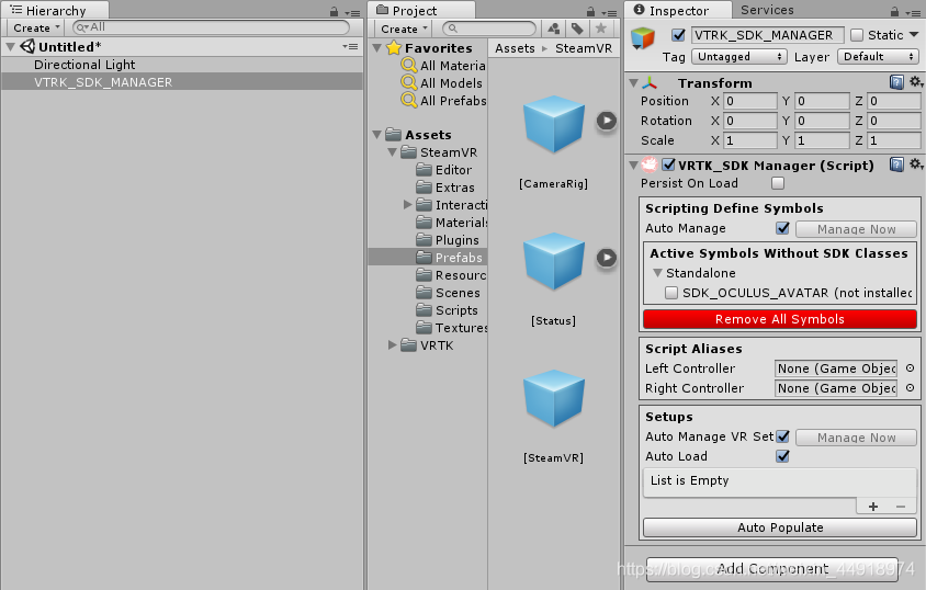 设置VRTK_SDK_MANAGER