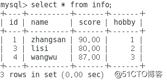 mysql5.7版本的增删改查